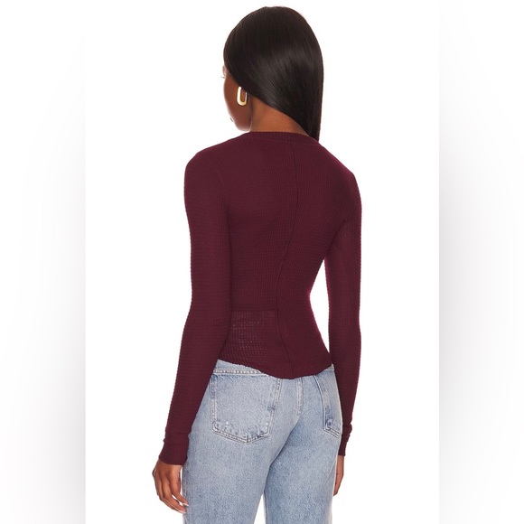 🌟FREE PEOPLE One Of The Girls Henley-Acai color - Picture 4 of 14